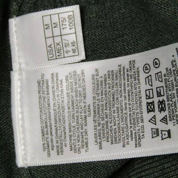 NEW BROOKS BROTHERS Mens Sweater Green Half Zip Pullover Combed Cotton Size M - Picture 8 of 8
